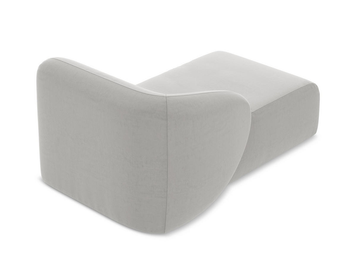 SOFAELEMENT Links Samt Stoff Grau - Silberfarben/Schwarz, Holzwerkstoff/Kunststoff (91/75/166cm) - Makamii
