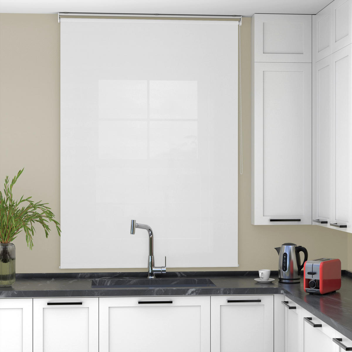 ROLLO blickdicht - Weiß, Textil (80/220cm) - Deco-Raum