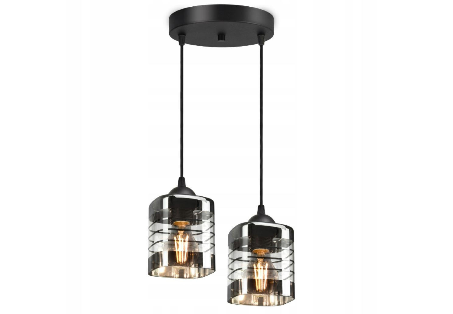 PENDELLEUCHTE TRAGLAS - Transparent/Schwarz, Glas/Metall (25/25/80cm) - kiki design