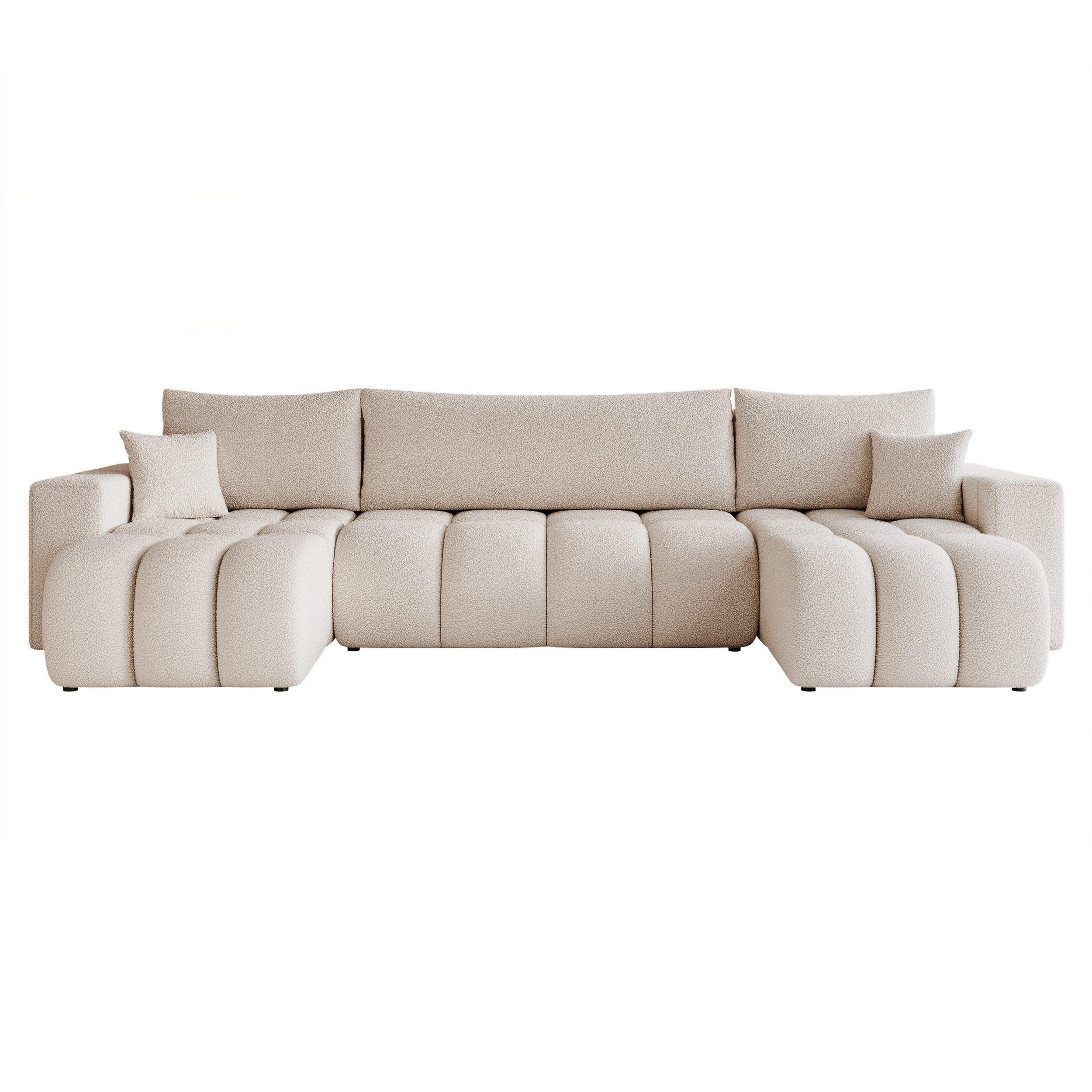 WOHNLANDSCHAFT OFI mit Schlaffunktion und Bettkasten Beige-Grau - Greige, Holzwerkstoff/Kunststoff (318/79/145cm) - Idohome