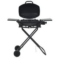 GASGRILL Tragbar Mit Kochzone Schwarz - Schwarz, Metall (103/97/47cm) - vidaXL
