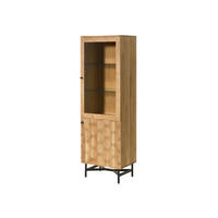 VITRINE Akazie 60x40x180 natur lackiert LONDON #115 - Braun, Holz (60/180/40cm) - Massivmoebel24
