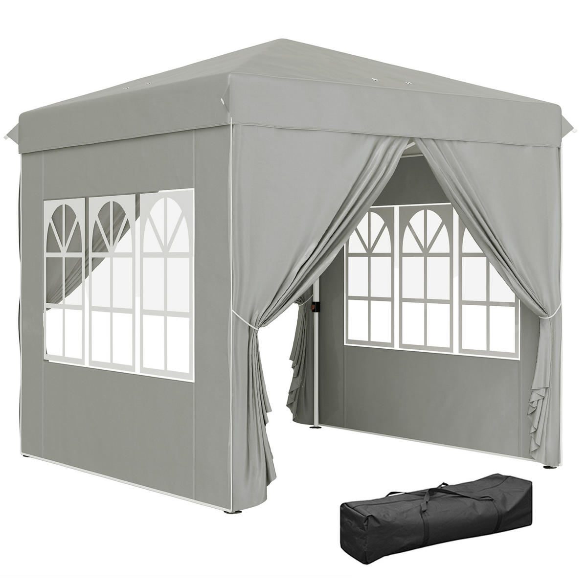 PAVILLON 2,5 x 2,5 cm - Hellgrau, Metall (248/270/248cm) - Outsunny