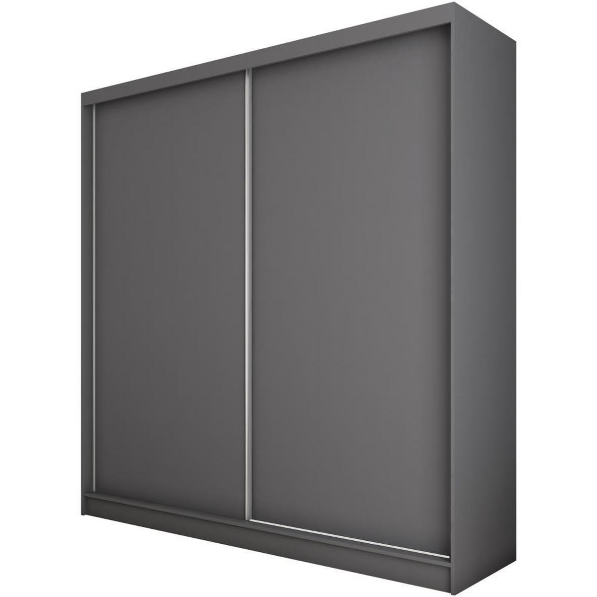 SCHWEBETÜRENSCHRANK Mario 200/216/61 graphit - Graphitfarben, Holzwerkstoff (200/216/61cm) - Beautysofa