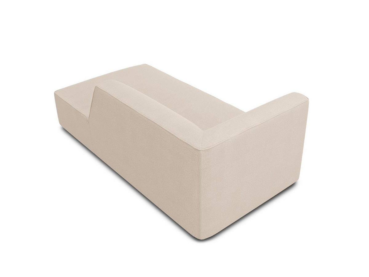 CHAISELONGUE rechts Ruby aus strukturiertem Stoff beige - Creme, Textil (93/69/180cm) - Micadoni