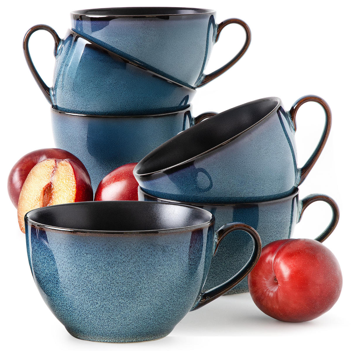 TASSEN-SET BALI 6-tlg - Blau, Keramik (0.22L) - Ritzenhoff Breker