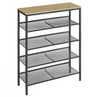 SCHUHSCHRANK Sonoma Schwarz 75x28 cm LBS038B11 Verstellbare Regalböden - Schwarz, Metall (75/93/28cm)