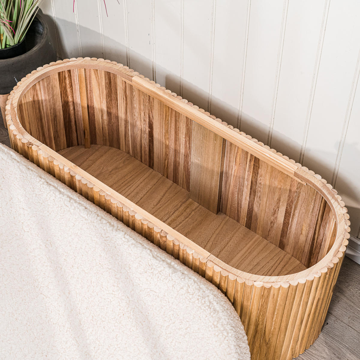 SITZBANK Wolle Weiß - Weiß, Textil (89/43/40cm) - Nordlys