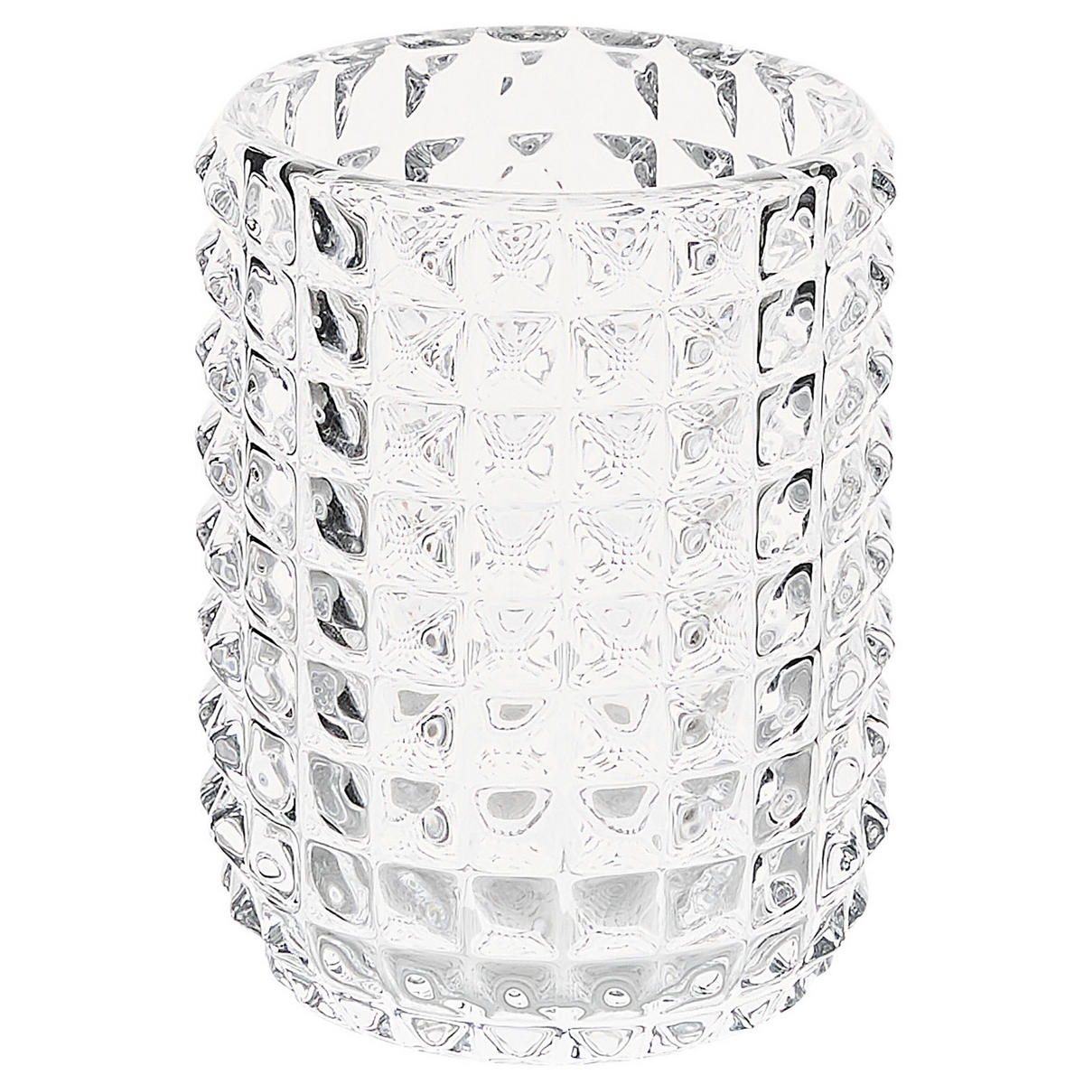 BADEZIMMER Set 4-teilig Glas transparent Tapia - Transparent/Silberfarben, Glas (11/20/9cm) - Beliani