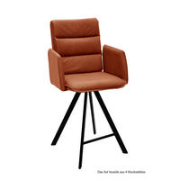 THEKENSTUHL (4er-Set) Delicia 52x109x60 Schwarz/Cognac - Cognac/Schwarz, Kunststoff (60/109/52cm) - 58aufmkessel