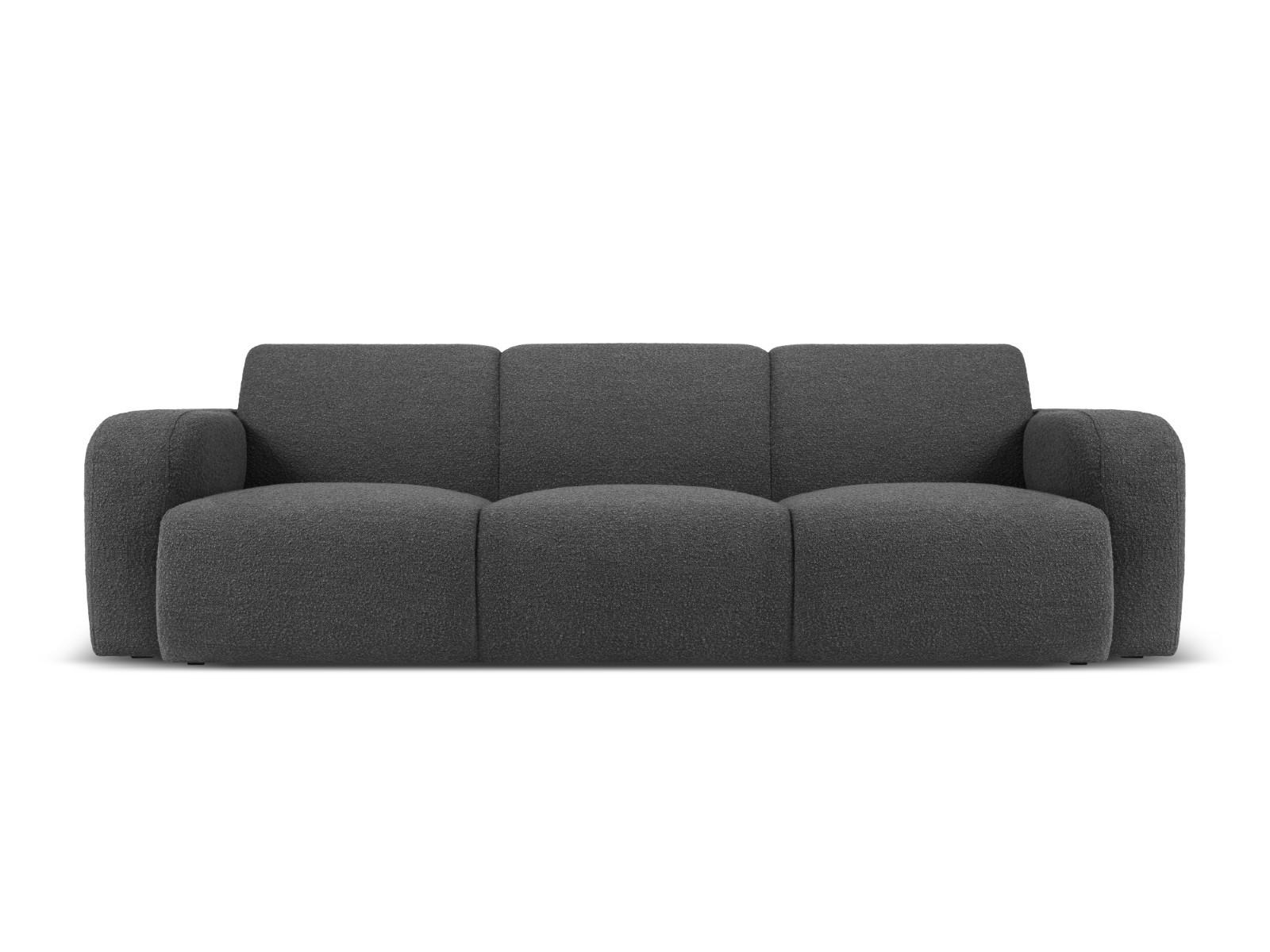 SOFA Molino aus Boucle dunkelgrau 3 Sitzplätze - Dunkelgrau, Textil (95/72/235cm) - Micadoni