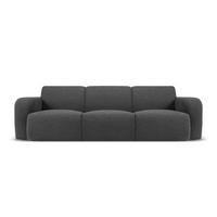 SOFA Molino aus Boucle dunkelgrau 3 Sitzplätze - Dunkelgrau, Textil (95/72/235cm) - Micadoni