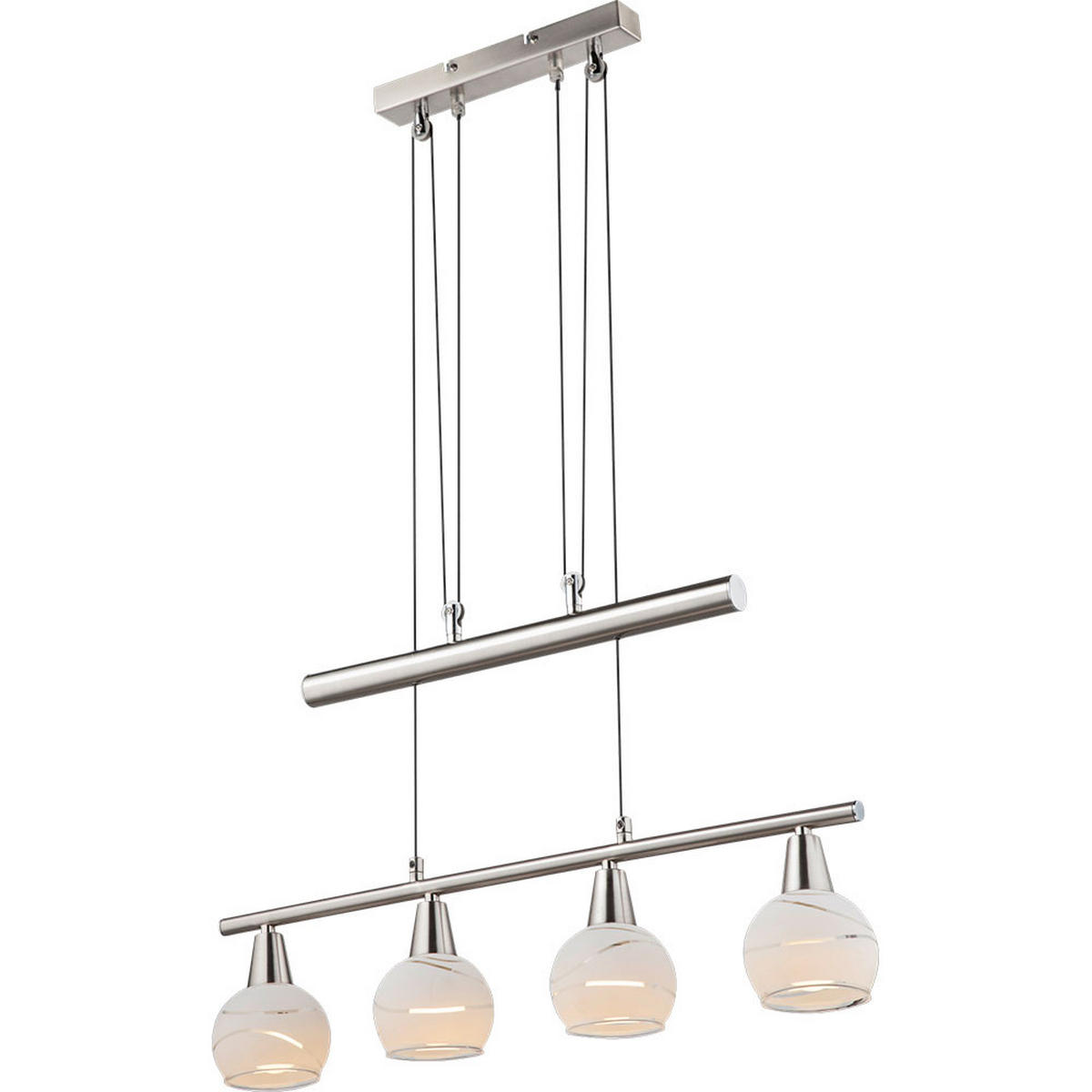 LED HÄNGELAMPE Metall Silber - Silberfarben, Glas (60/10/160cm) - Globo Lighting