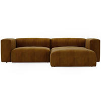 ECKSOFA Landi Braun Rechts - Schwarz/Braun, Kunststoff/Textil (240/180cm) - Graingold
