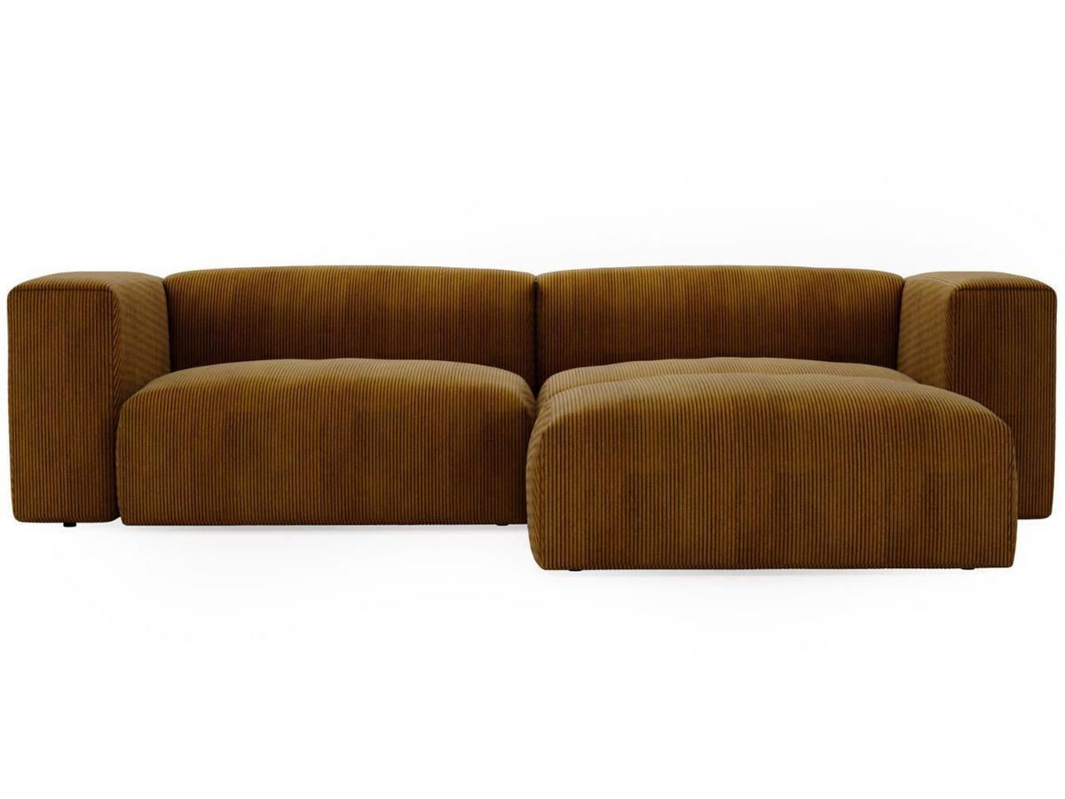 ECKSOFA Landi Braun Rechts - Schwarz/Braun, Kunststoff/Textil (240/180cm) - Graingold