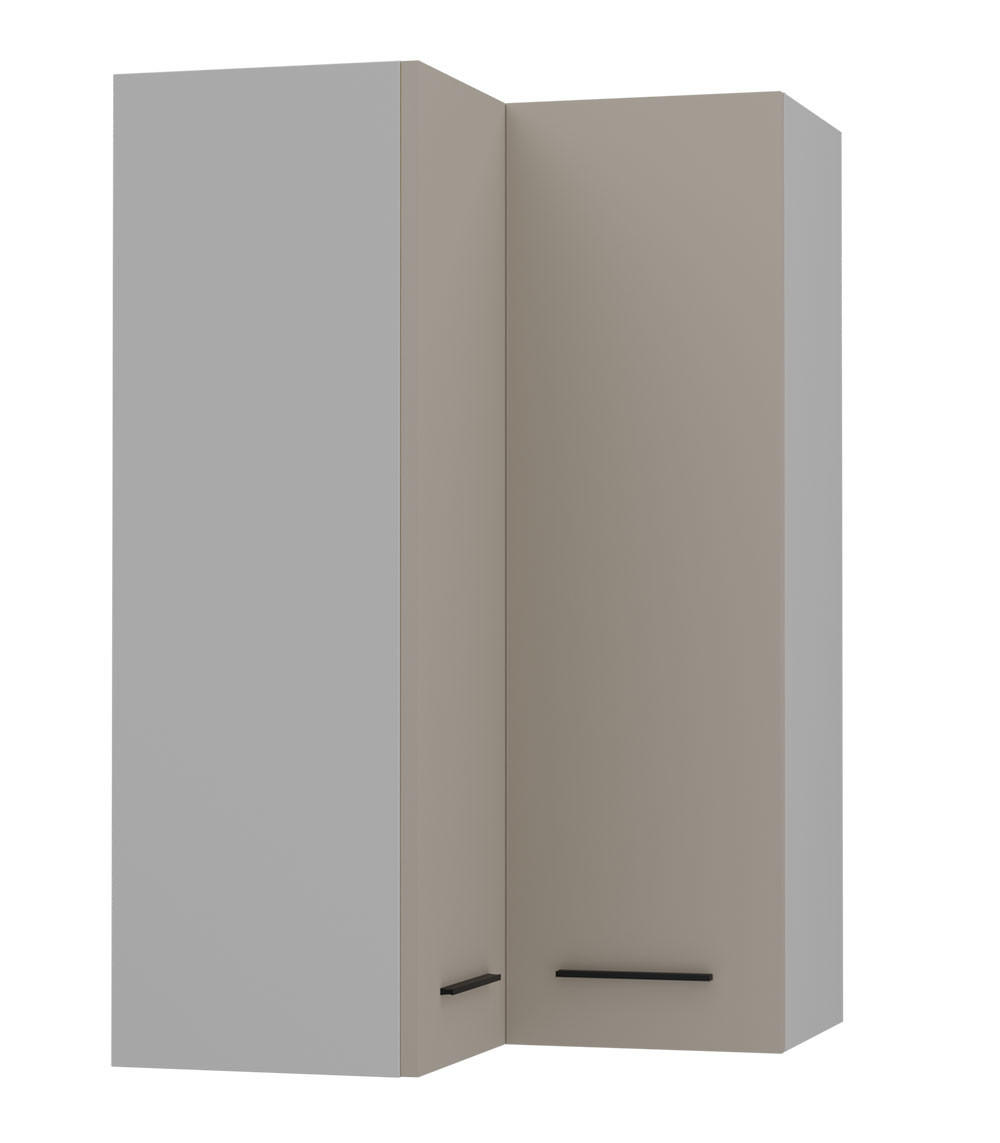 ECKHÄNGESCHRANK Bonn W14/60 grau / kaschmir matt 60 / 60 / 96cm - Kaschmir/Grau, Holz/Holzwerkstoff (60/96/60cm) - Feldmann-Wohnen