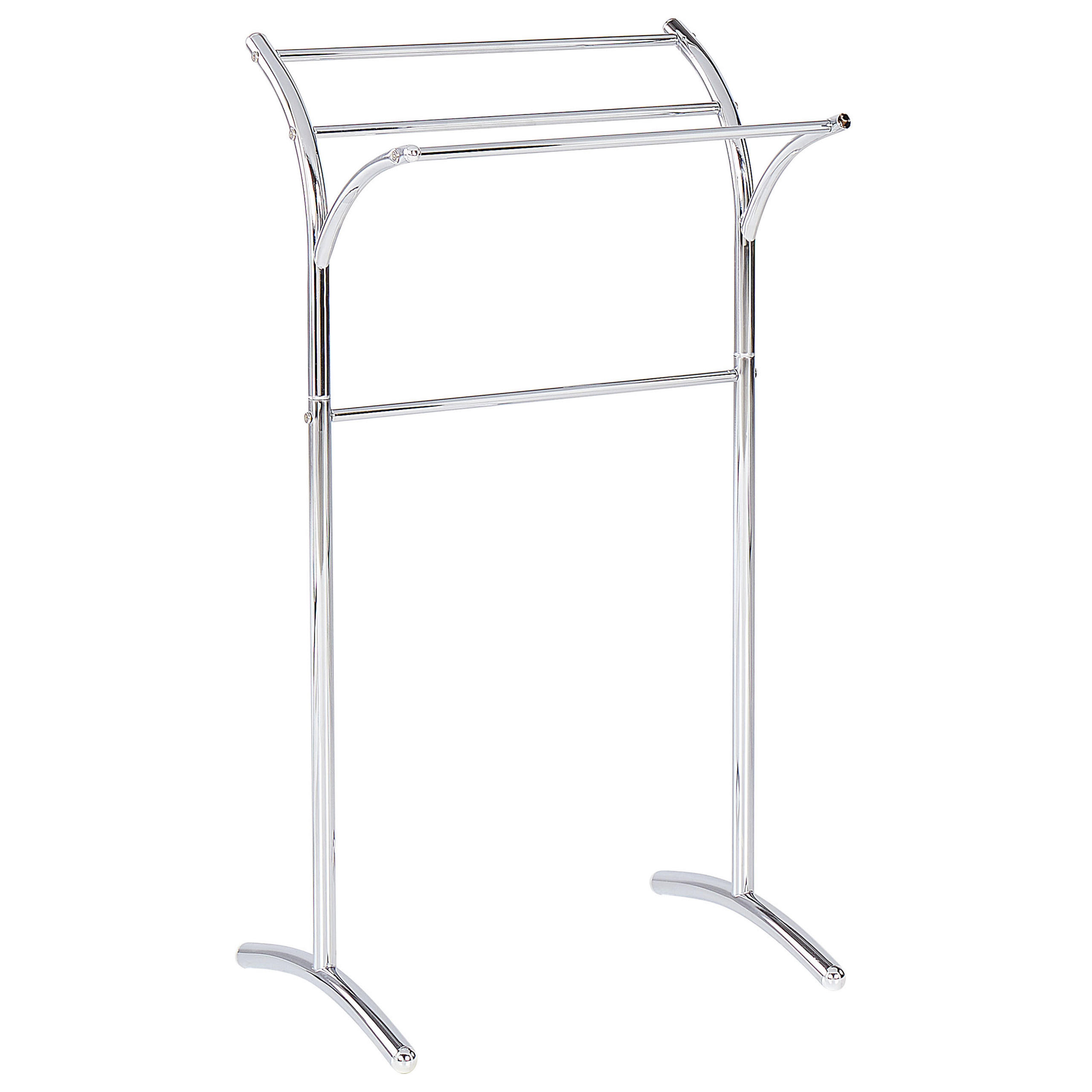 HANDTUCHSTÄNDER Stahl silber 51 x 91 cm Yopal - Silberfarben, Metall (51/91/37cm) - Beliani