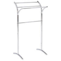 HANDTUCHSTÄNDER Stahl silber 51 x 91 cm Yopal - Silberfarben, Metall (51/91/37cm) - Beliani