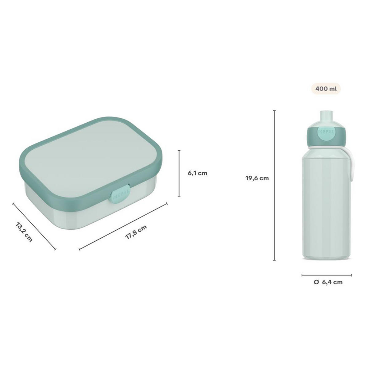 LUNCHSET Campus Princess Power 2er Set - Violett/Mintgrün, Kunststoff (7.5/18.8/20.5cm) - Mepal