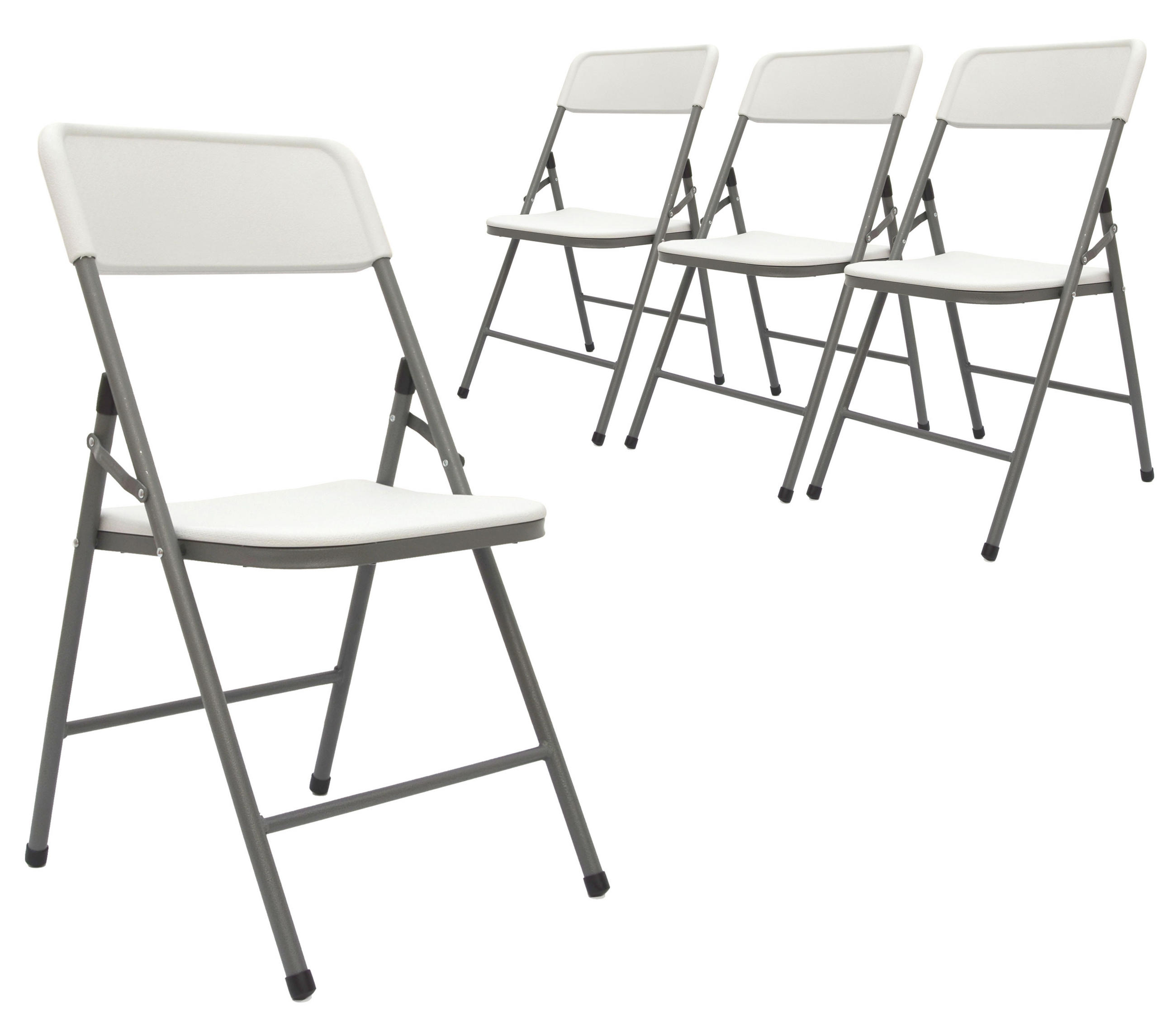 KLAPPSTÜHLE 4er Set bis 150kg 50x46x83,5 cm - Weiß, Kunststoff (50/83.5/46cm) - Amanka