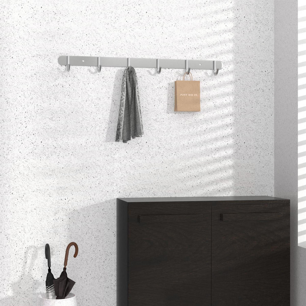 GARDEROBENLEISTE 46/5/5 cm - Silberfarben, Metall (5/5/46cm) - Intirilife