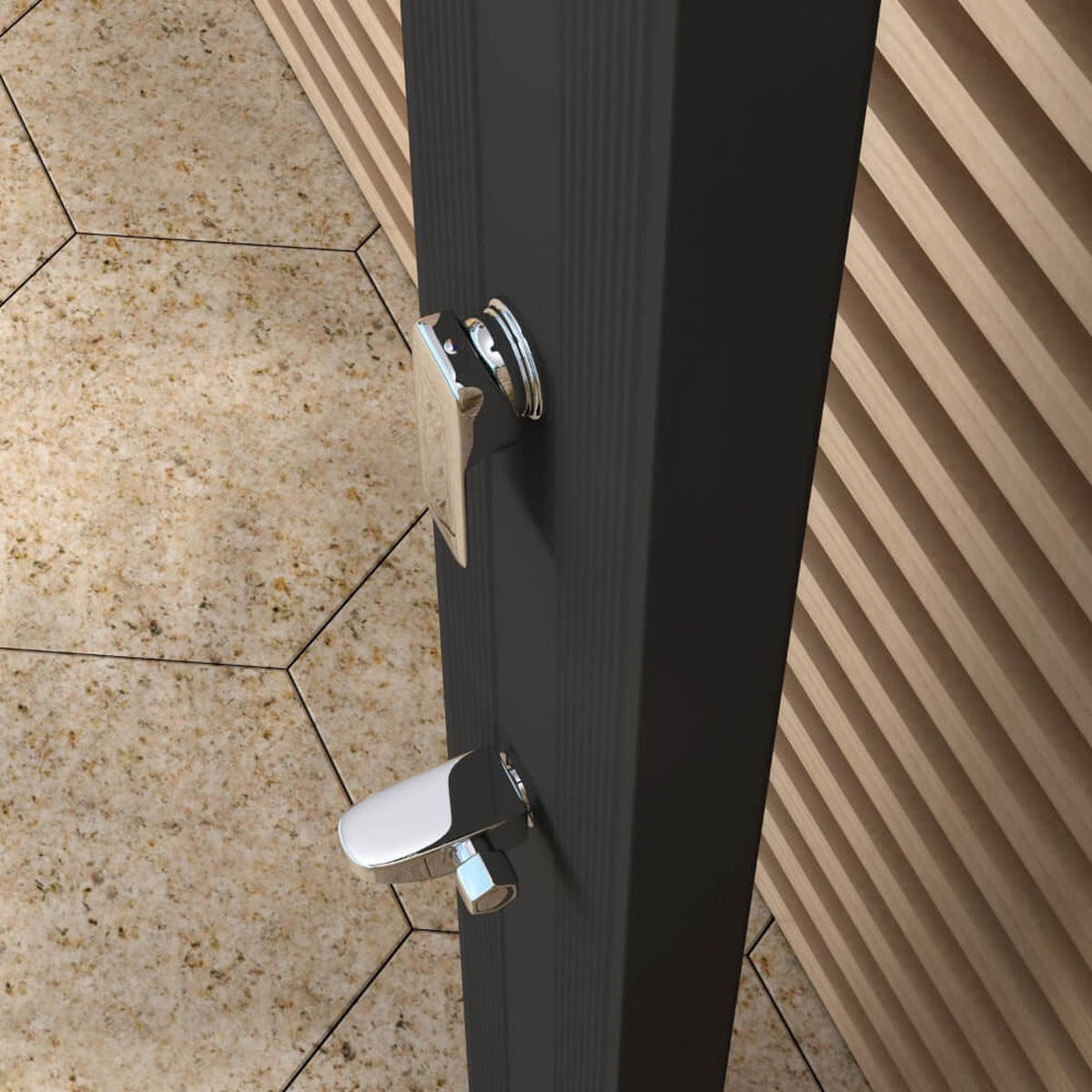 SOLARDUSCHE ATHEN - Anthrazit, Metall (1/1/13.5cm) - Home Deluxe