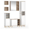 BADMÖBEL-SET Senyo Weiß 5 Teile, mit Hochschrank - Weiß/Sonoma Eiche, Holzwerkstoff (62/54/32cm) - Vicco