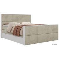 POSTEL BOXSPRING DELVIT KING DUO 200/200 - Béžová Samet - Topper Visco - H3 - černá/béžová, textil/plast (200/200cm) - MKS