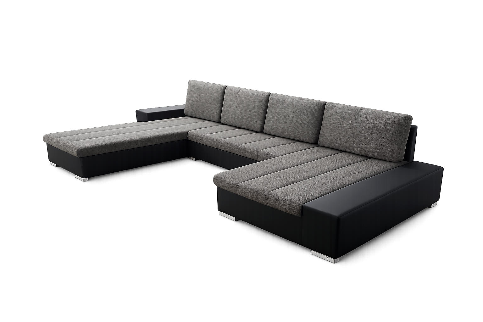 WOHNLANDSCHAFT VERONA U-Form mit Schlaffunktion, Bettkasten und Wellenfederung – Großzügiges Ecksofa 387 cm - Grau, Kunststoff (387/85/213cm) - Wohnideebilder