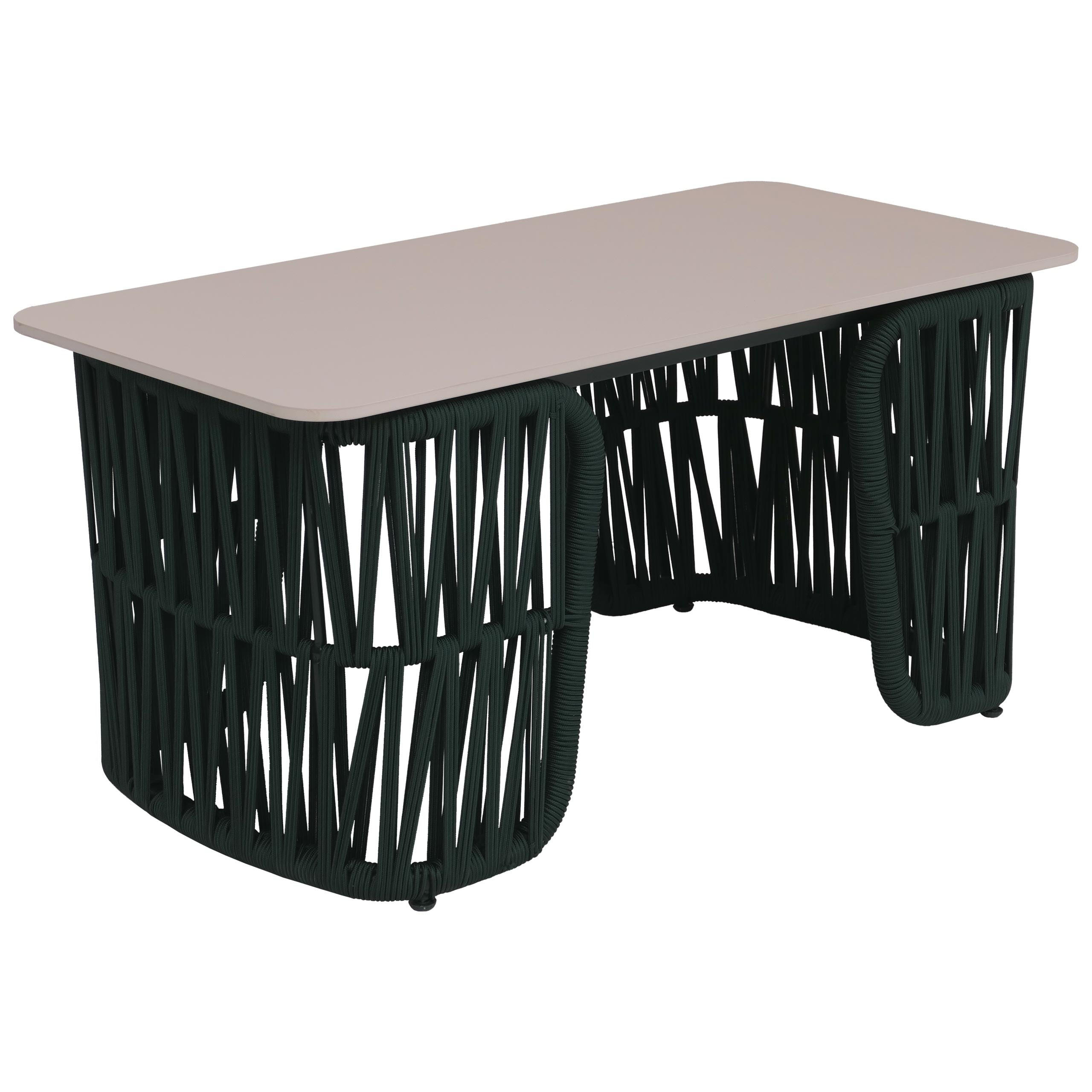 LOUNGETISCH eckig Grün, Cremeweiß - Weiß/Grün, Metall (45/90/43cm) - MCW