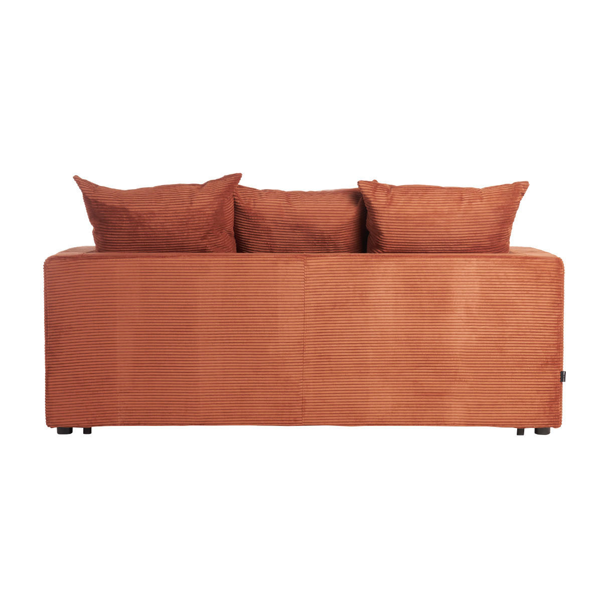 SCHLAFSOFA 3-Sitzer Cord-Samt Terrakotta Matratze 13 cm BACIO - Terracotta, Textil (92/90/190cm) - Miliboo
