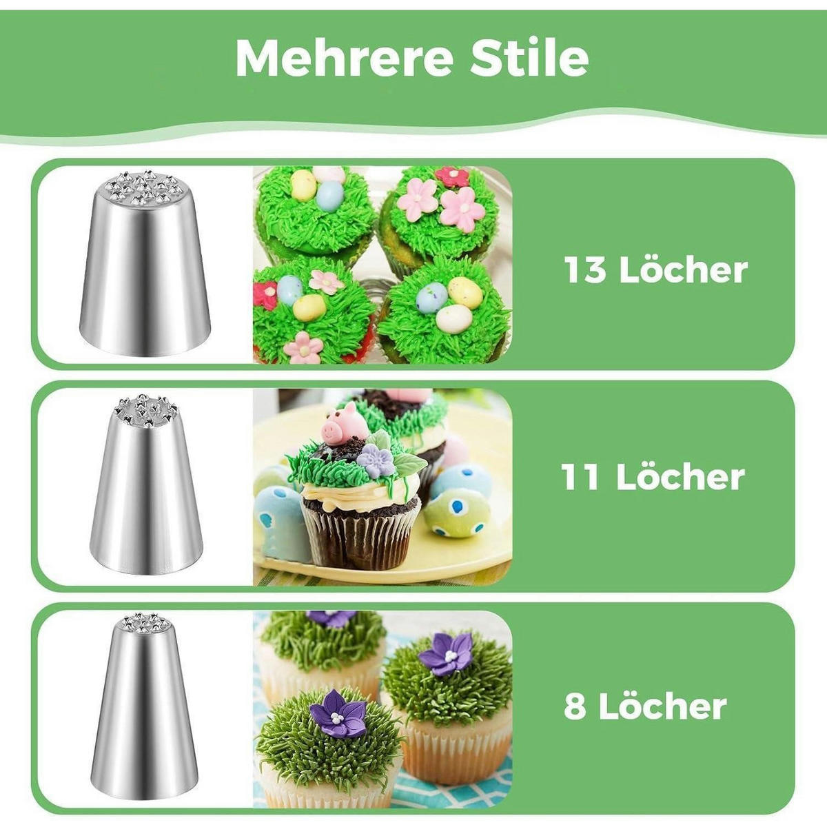 SPRITZBEUTEL Set 29-teilig Edelstahl mit Reinigungsbürste - Silberfarben, Metall (16/1/29.5cm)