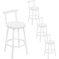 BARHOCKER 4er Set mit Lehne, Weiß - Weiß, Holzwerkstoff/Metall (51.5/89/51.5cm) - Woltu