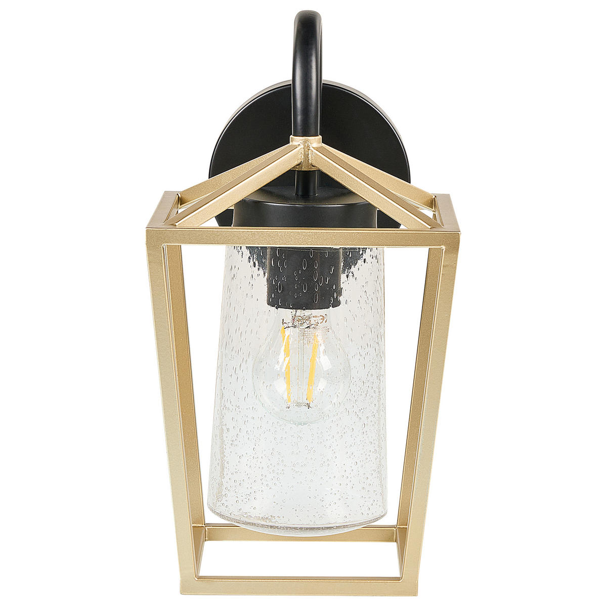 AUSSENWANDLEUCHTE Ordie 14/14/33 cm - Goldfarben, Glas (14/33/14cm) - Beliani