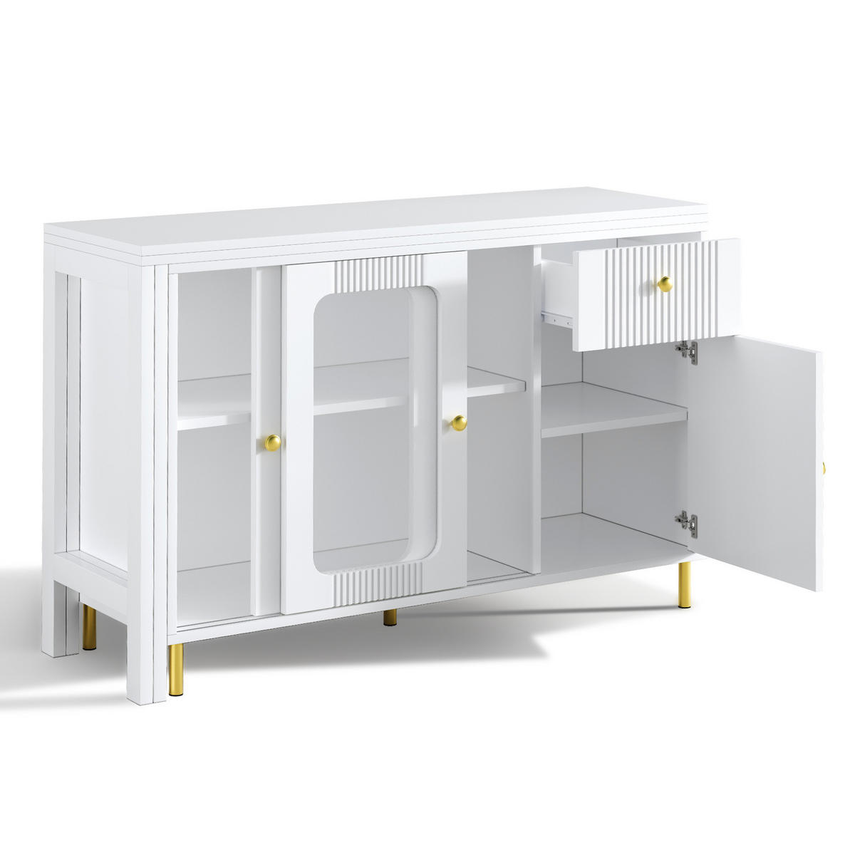 HOCHSCHRANK mit Glastüren, verstellbarem Einlegeboden und Kippschutz, vielseitiger Stauraum, Schwarz - Schwarz, Holzwerkstoff (60/160/35cm) - Redom