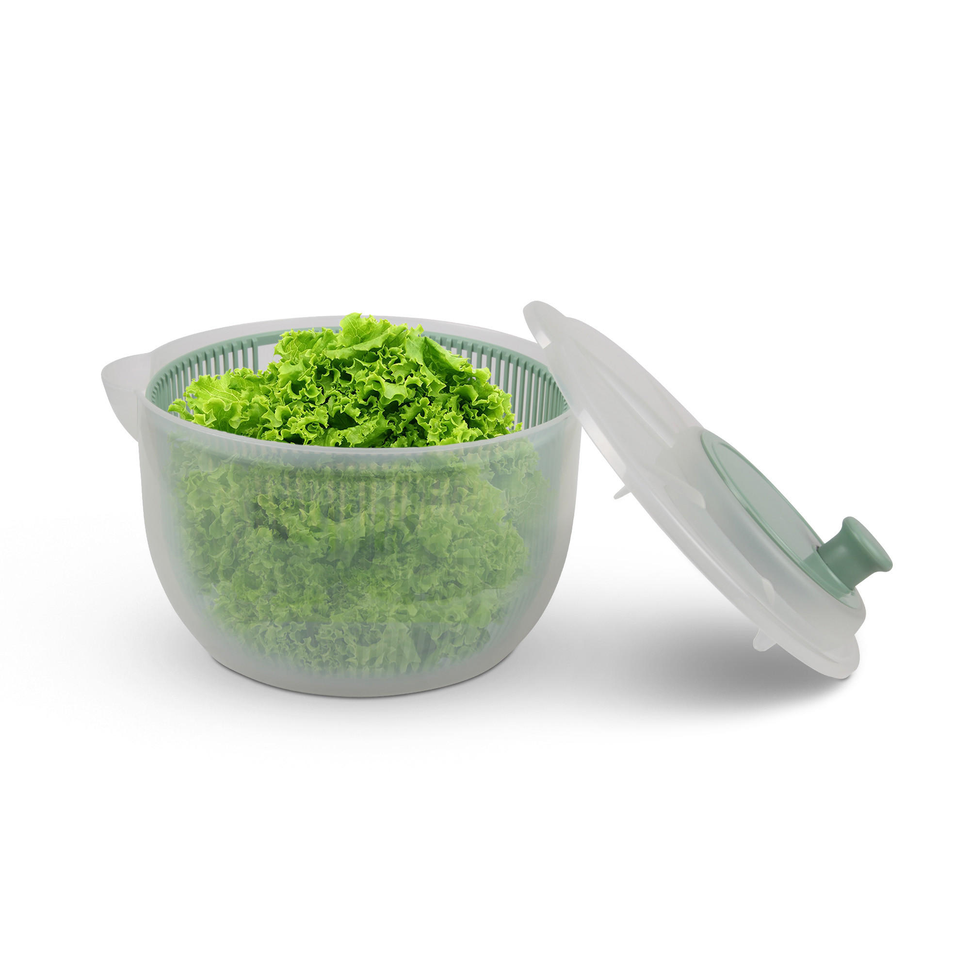 XXXLutz Salatschleuder Transparent, Grün 13 cm