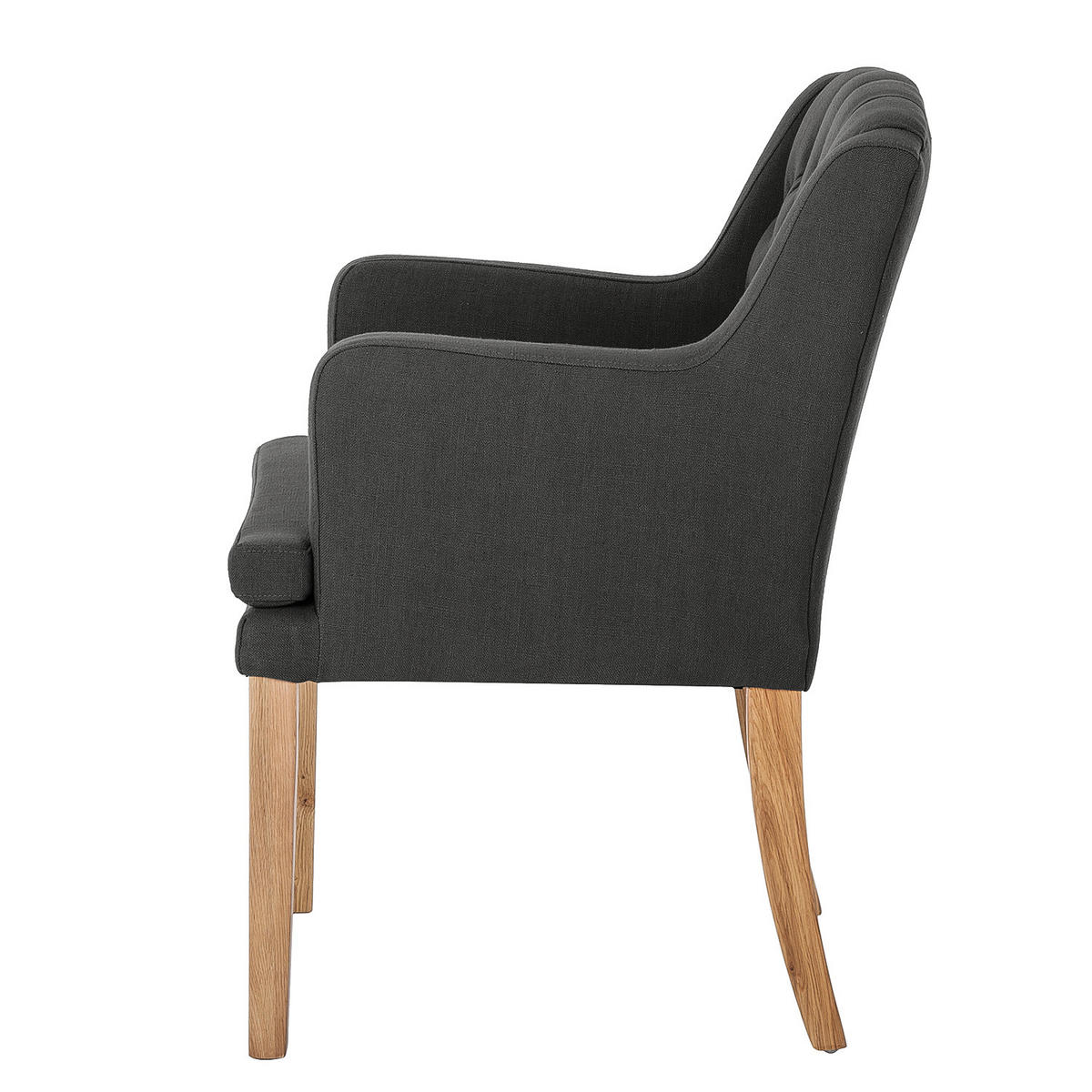 ARMLEHNENSTUHL - Webstoff - Dunkelgrau, Textil (60/87/67cm) - home24