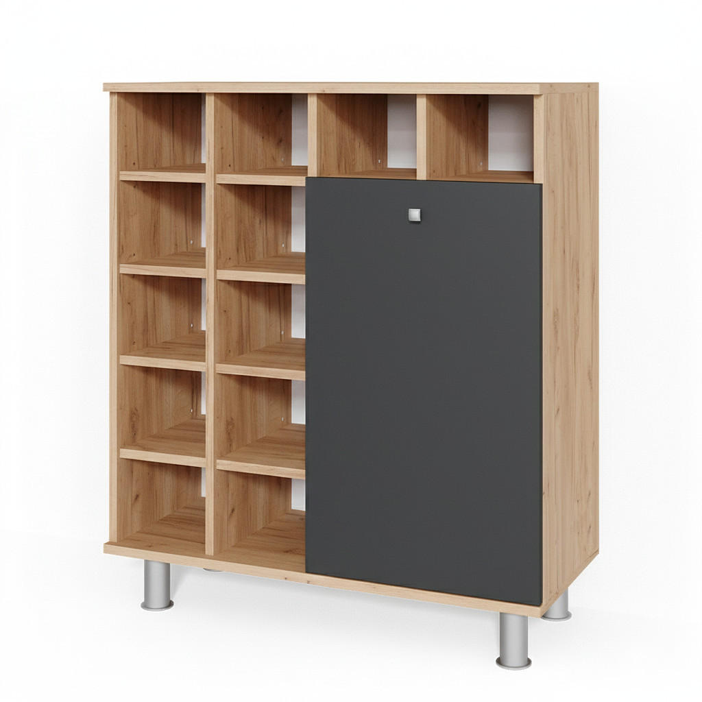 BADSCHRANK Fynn Anthrazit 78.4 x 91.6 cm - Anthrazit, Holzwerkstoff (78.4/91.6/34cm) - Vicco