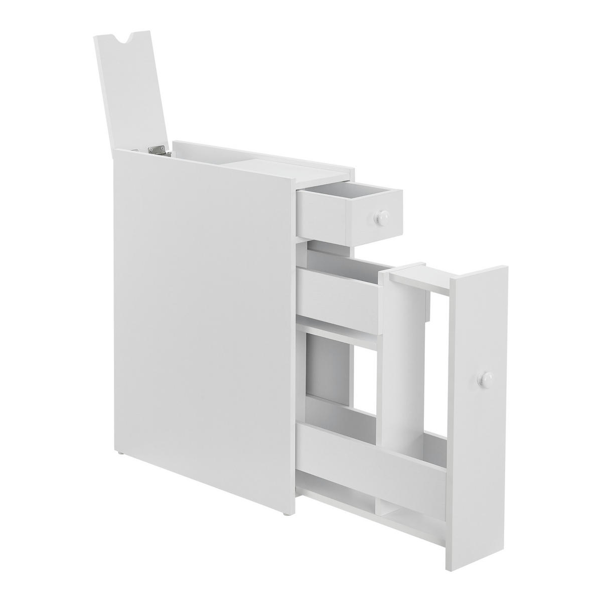 SEITENSCHRANK Kihniö - Weiß, Holzwerkstoff (16/58/48cm) - [en.casa]
