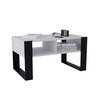 COUCHTISCH Holzwerkstoff rechteckig stabil Weiß 45/53,6/92cm - Schwarz/Weiß, Holzwerkstoff (53.6/92/45cm) - CraftPAK