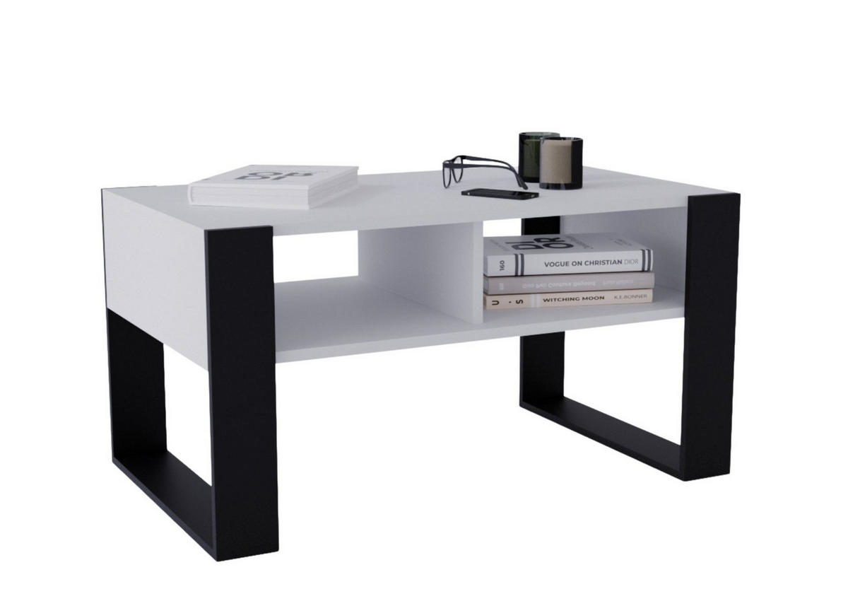 COUCHTISCH Kora92 92/45/53,6 - Schwarz/Weiß, Holzwerkstoff (54/92/45cm) - RAUMHIRSCH FURNITURE