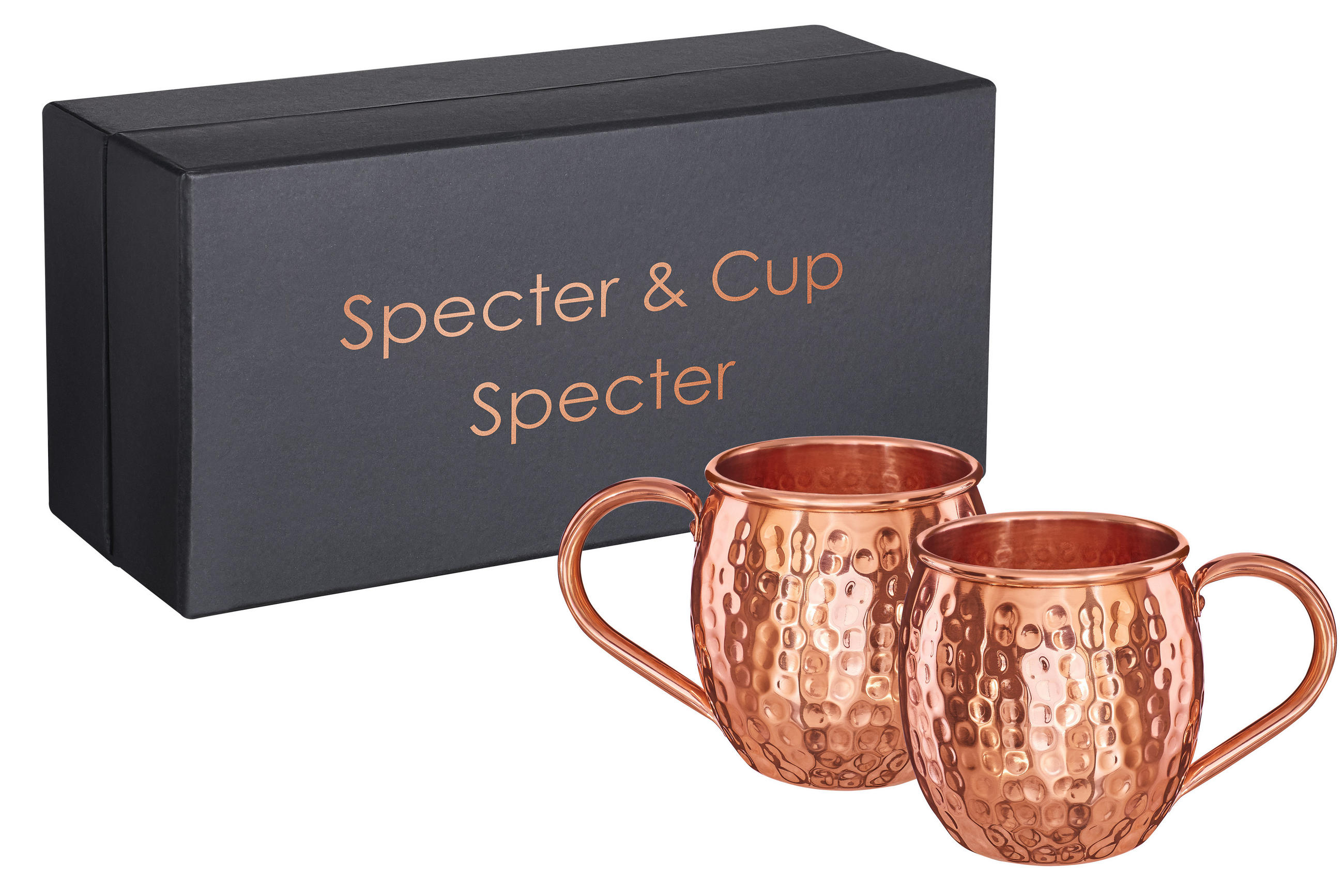 KUPFERBECHER, Cocktailbecher 2er Set Moscow Mule 500ml - Kupferfarben, Paraffin (10/9.5/9.5cm) - Specter & Cup