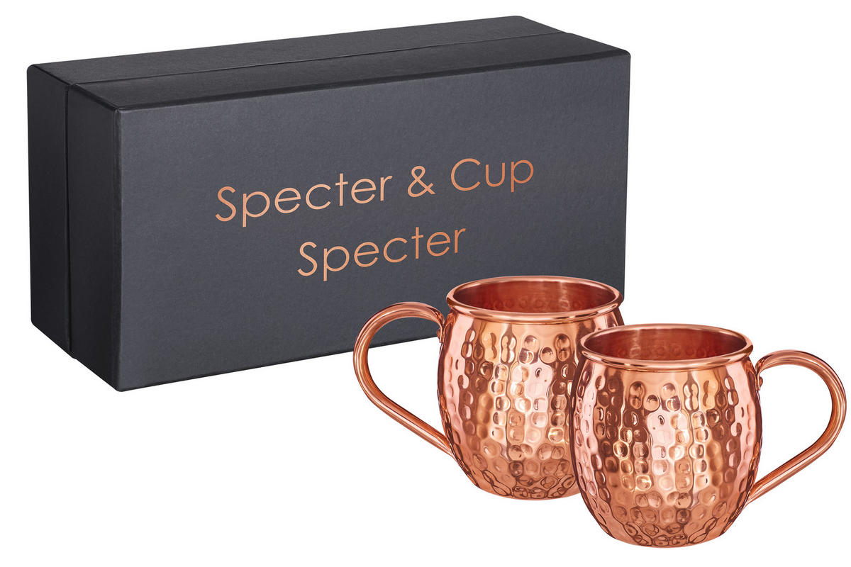 KUPFERBECHER, Cocktailbecher 2er Set Moscow Mule 500ml - Kupferfarben, Paraffin (10/9.5/9.5cm) - Specter & Cup