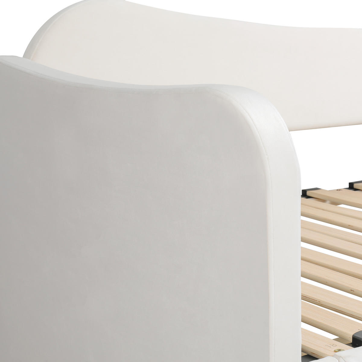 POLSTERBETT aus Samt 90x200 cm in Beige mit Ausziehfunktion & USB/Typ-C - Beige, Textil (90/200cm) - Modfu