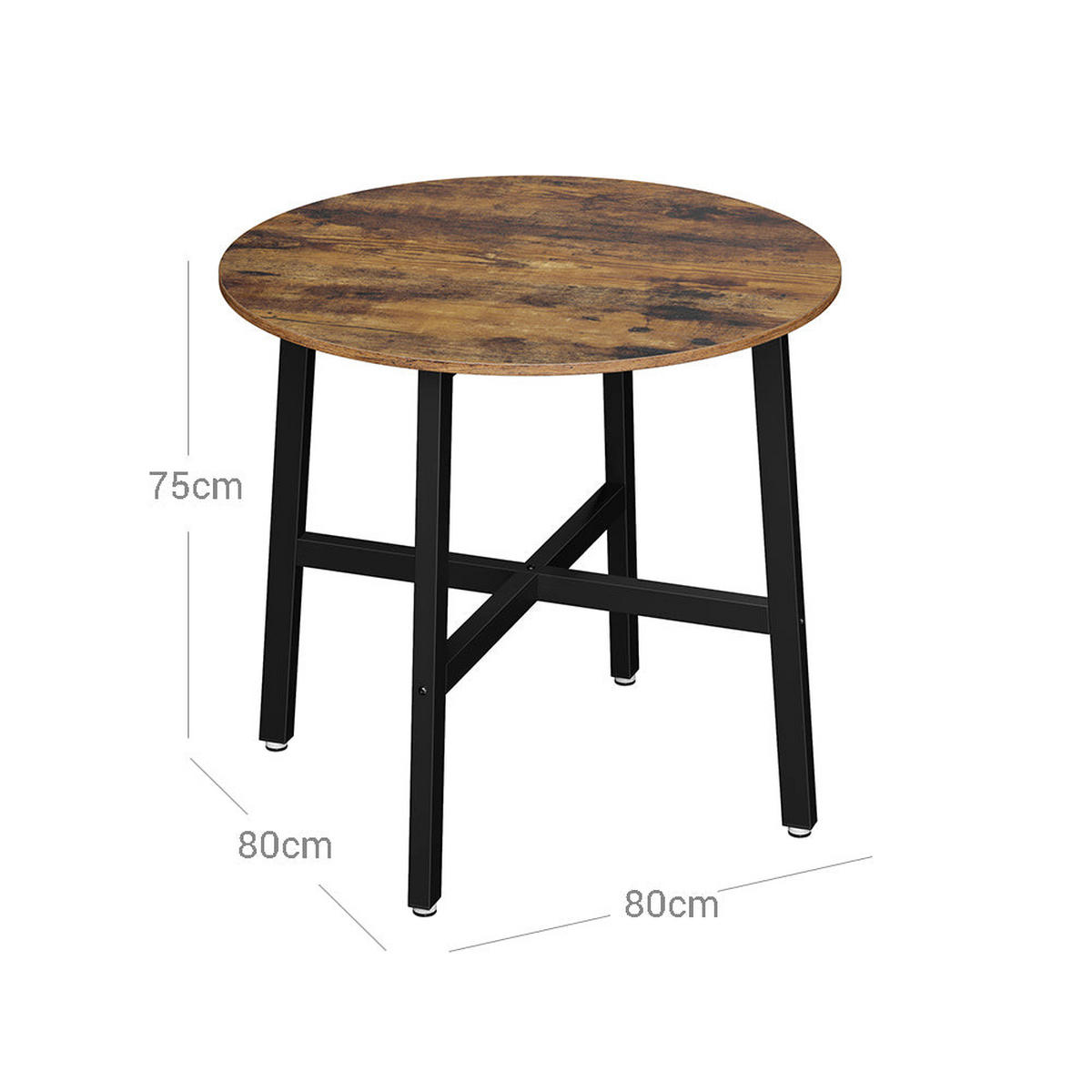 KÜCHENTISCH ESSTISCH - Braun, Holzwerkstoff (80/80/75cm) - Hansiro