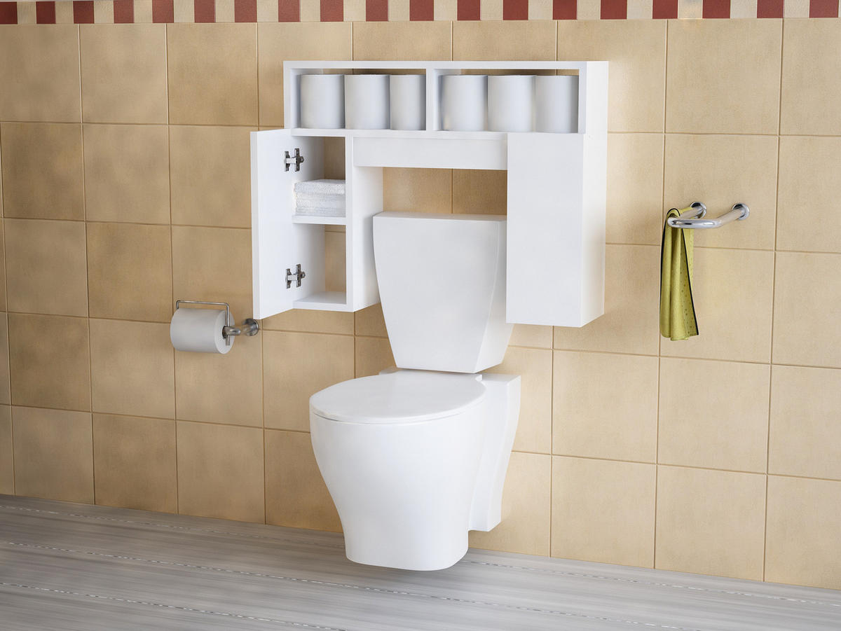 TOILETTEN HÄNGESCHRANK Geronimo Weiß - Weiß, Holzwerkstoff (76.2/60.8/19.5cm) - moebel17