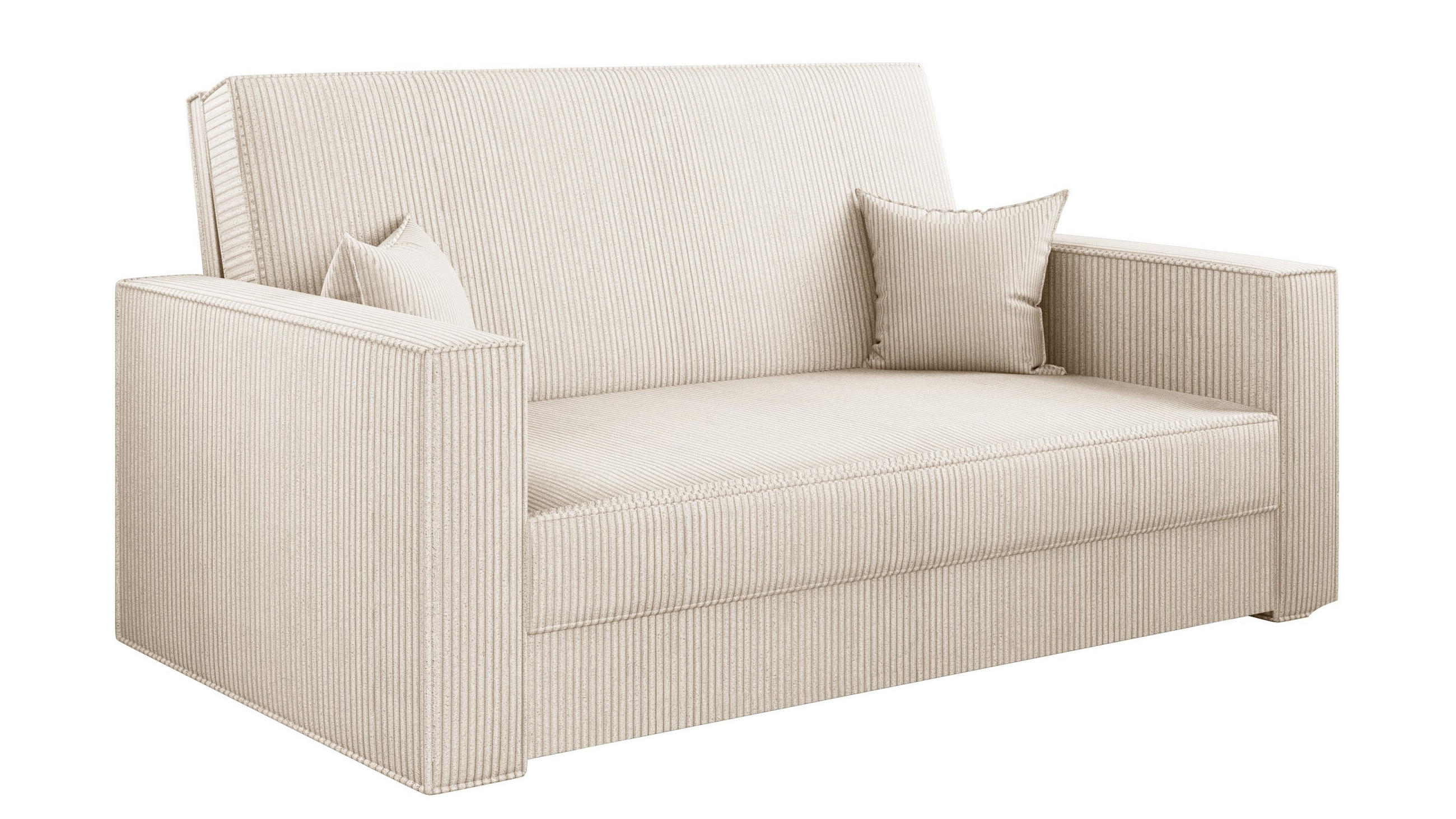 SOFA, Schlaffunktion - America Stoff Poso Ecru - Ecru, Holz (137/77/112cm) - Kaiser Möbel