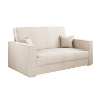 SOFA, Schlaffunktion - America Stoff Poso Ecru - Ecru, Holz (137/77/112cm) - Kaiser Möbel