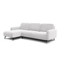 ECKSOFA FEBE 4-Sitzer links, creme - Creme/Schwarz, Holz/Textil (264/157cm) - Courtois Laville