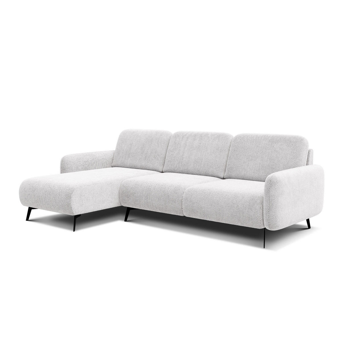 ECKSOFA FEBE 4-Sitzer links, creme - Creme/Schwarz, Holz/Textil (264/157cm) - Courtois Laville